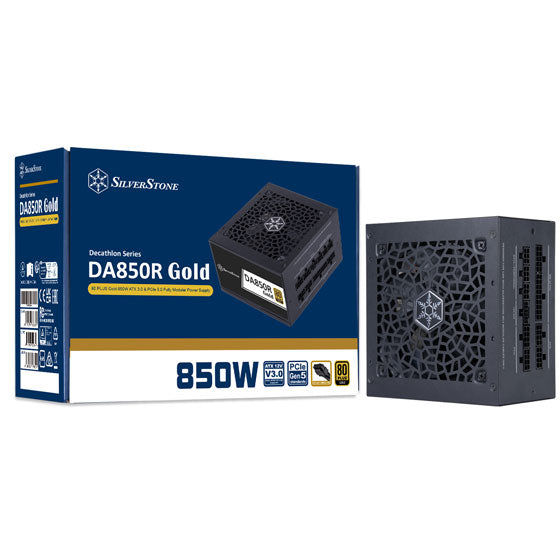 SilverStone DA850R Gold 850W PCIe 5.0 Fully Modular Power Supply - Black